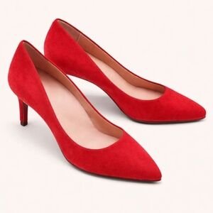 Inez Lola Pumps, Red Suede, Size 8 Roomy